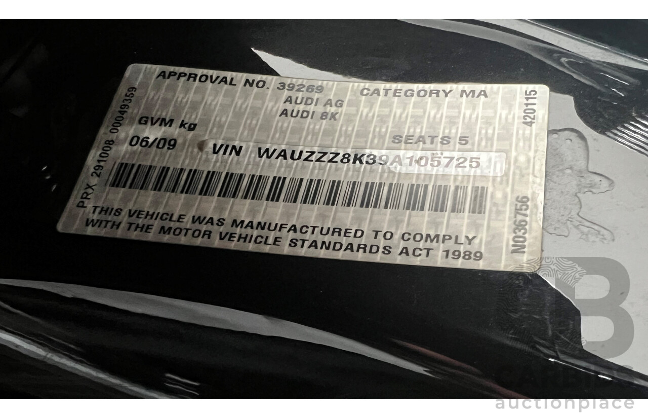 6/2009 Audi A4 3.0 TDI Quattro B8 (8K) 4d Sedan Black 3.0L Turbo Diesel