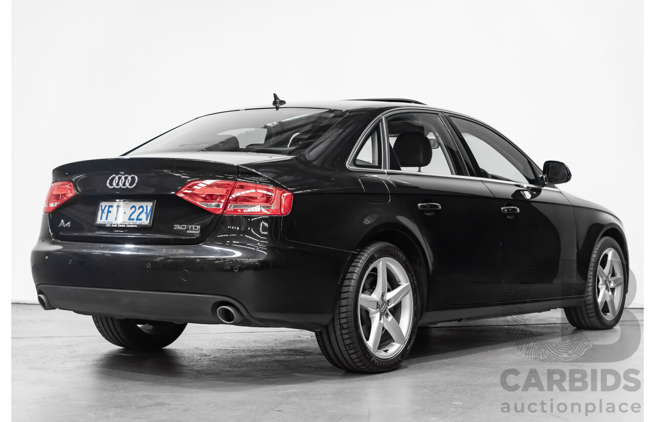 6/2009 Audi A4 3.0 TDI Quattro B8 (8K) 4d Sedan Black 3.0L Turbo Diesel