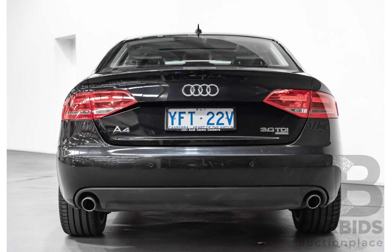 6/2009 Audi A4 3.0 TDI Quattro B8 (8K) 4d Sedan Black 3.0L Turbo Diesel
