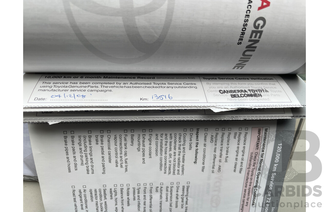 4/2008 Toyota Kluger KX-S (fwd) GSU40R 4d Wagon Silver 3.5L