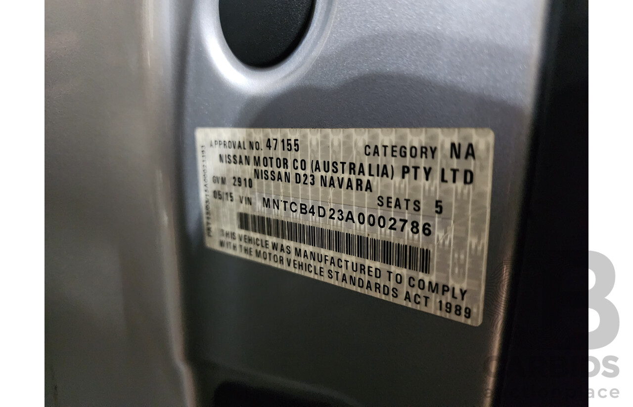 5/2015 Nissan Navara RX (4x4) NP300 D23 Double Cab Utility Silver Turbo Diesel 2.3L