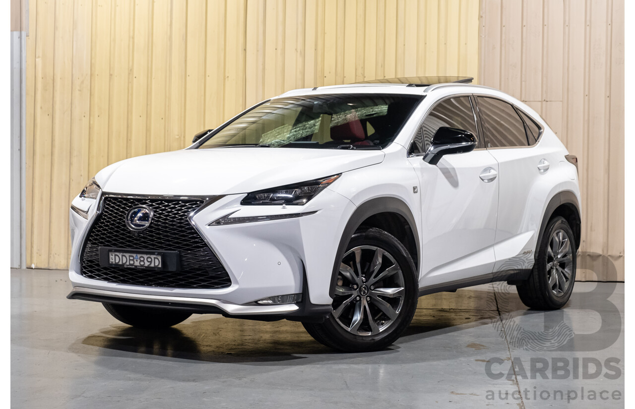 1/2016 Lexus NX300h F Sport Hybrid (AWD) AYZ15R 4d Wagon White 2.5L