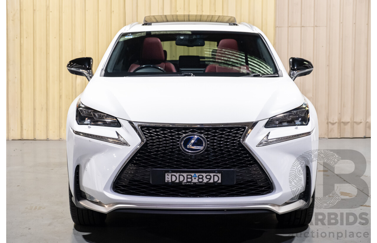 1/2016 Lexus NX300h F Sport Hybrid (AWD) AYZ15R 4d Wagon White 2.5L
