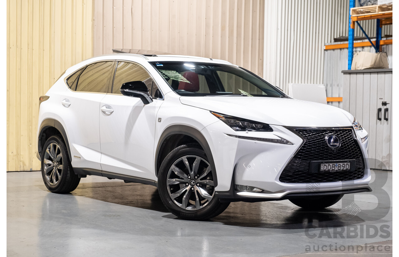 1/2016 Lexus NX300h F Sport Hybrid (AWD) AYZ15R 4d Wagon White 2.5L