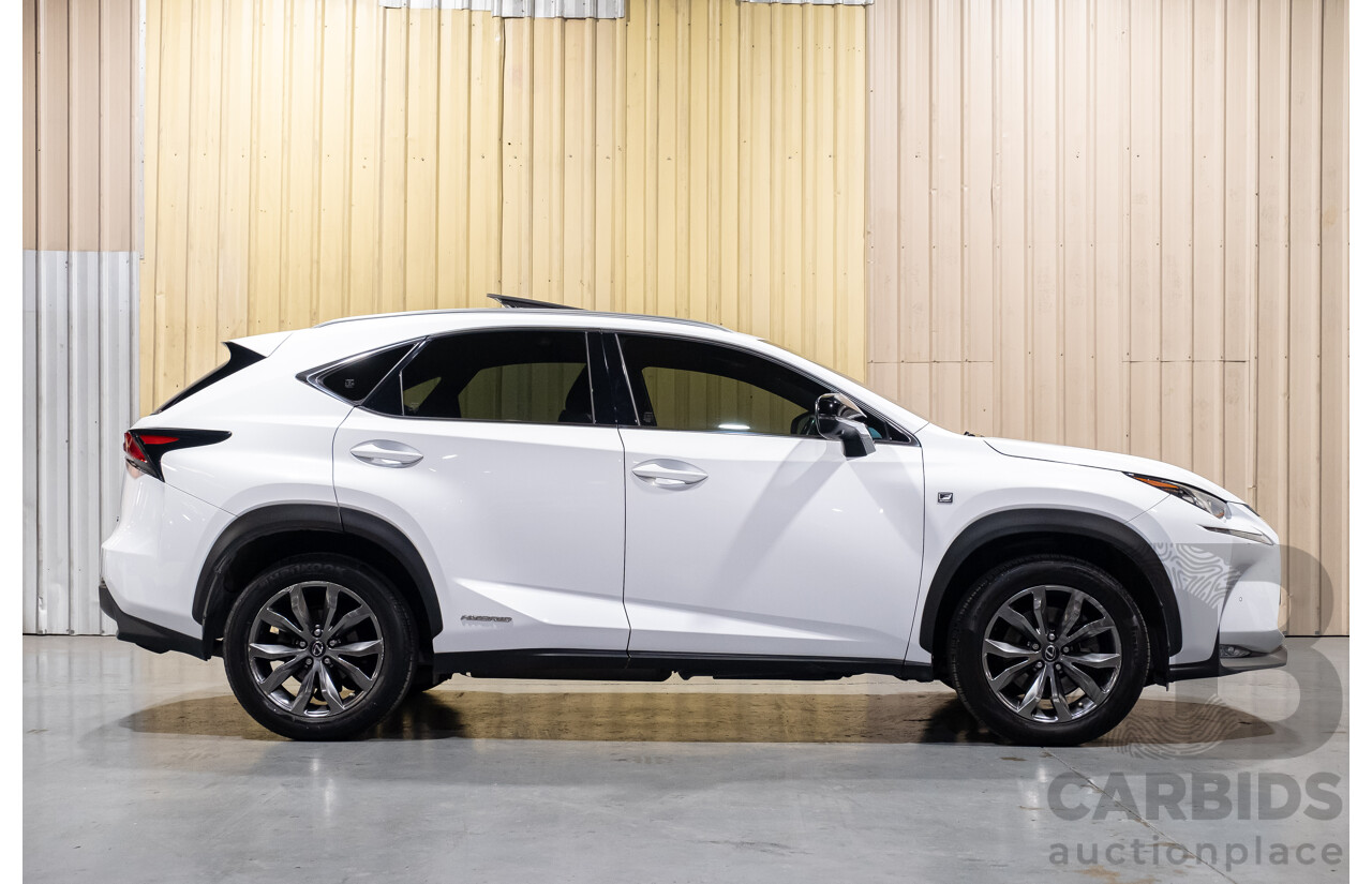 1/2016 Lexus NX300h F Sport Hybrid (AWD) AYZ15R 4d Wagon White 2.5L