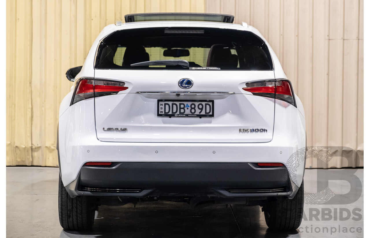 1/2016 Lexus NX300h F Sport Hybrid (AWD) AYZ15R 4d Wagon White 2.5L