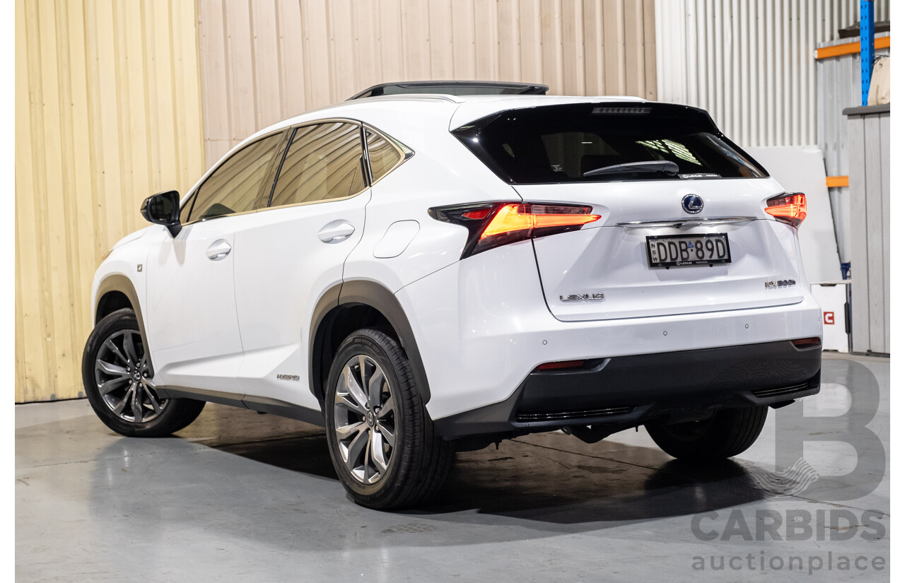 1/2016 Lexus NX300h F Sport Hybrid (AWD) AYZ15R 4d Wagon White 2.5L