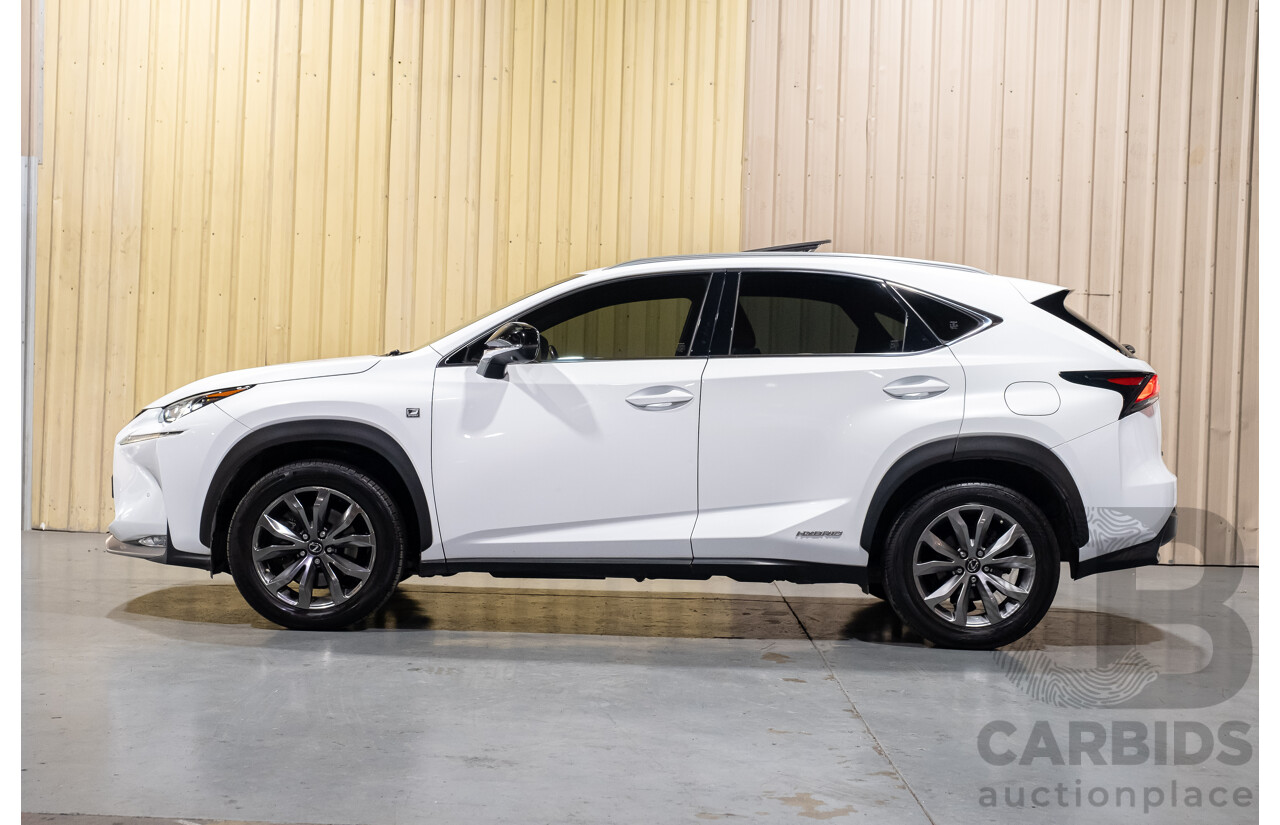 1/2016 Lexus NX300h F Sport Hybrid (AWD) AYZ15R 4d Wagon White 2.5L