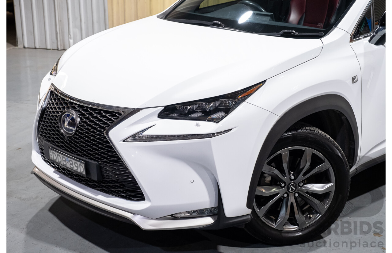 1/2016 Lexus NX300h F Sport Hybrid (AWD) AYZ15R 4d Wagon White 2.5L