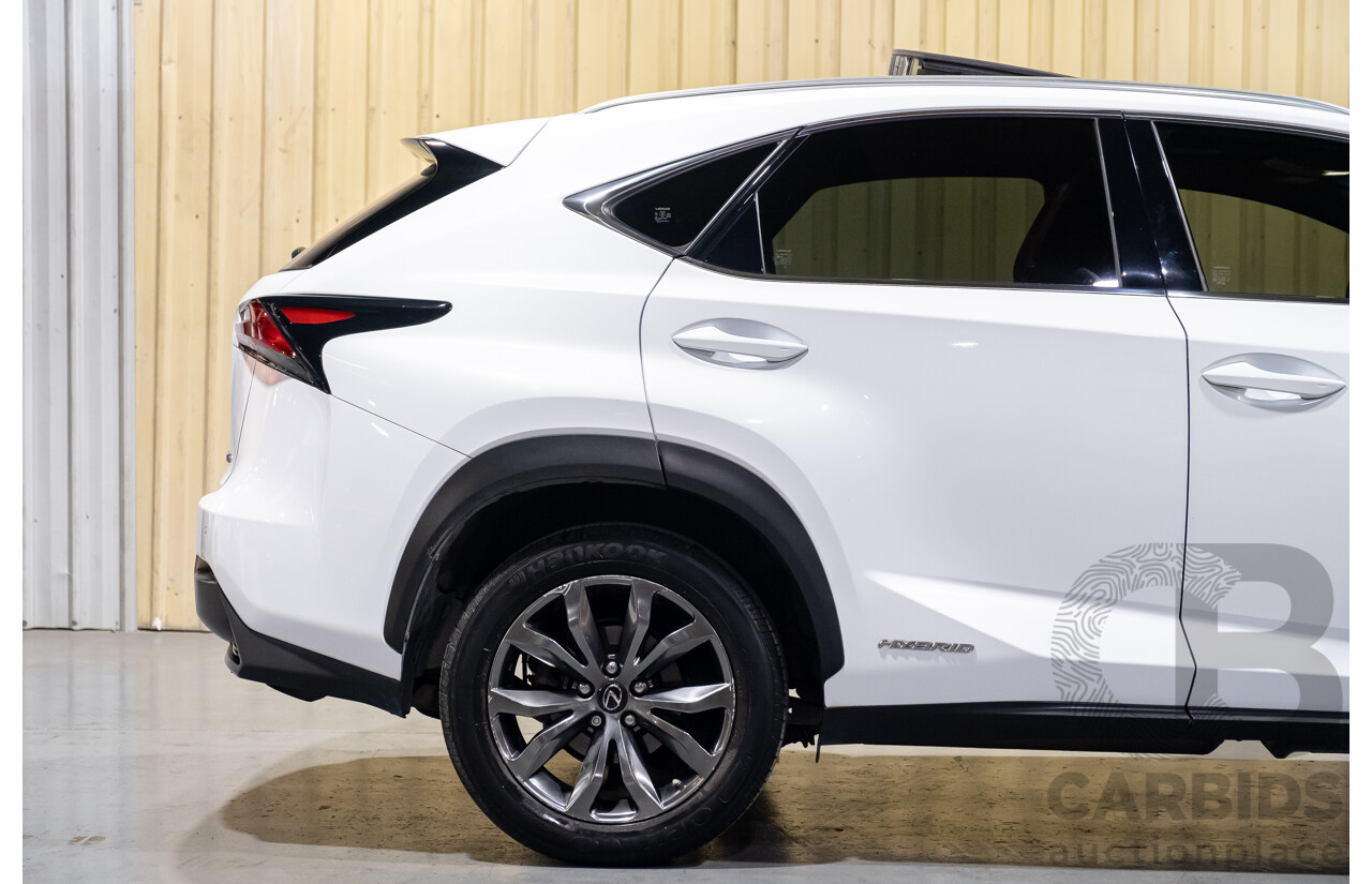 1/2016 Lexus NX300h F Sport Hybrid (AWD) AYZ15R 4d Wagon White 2.5L