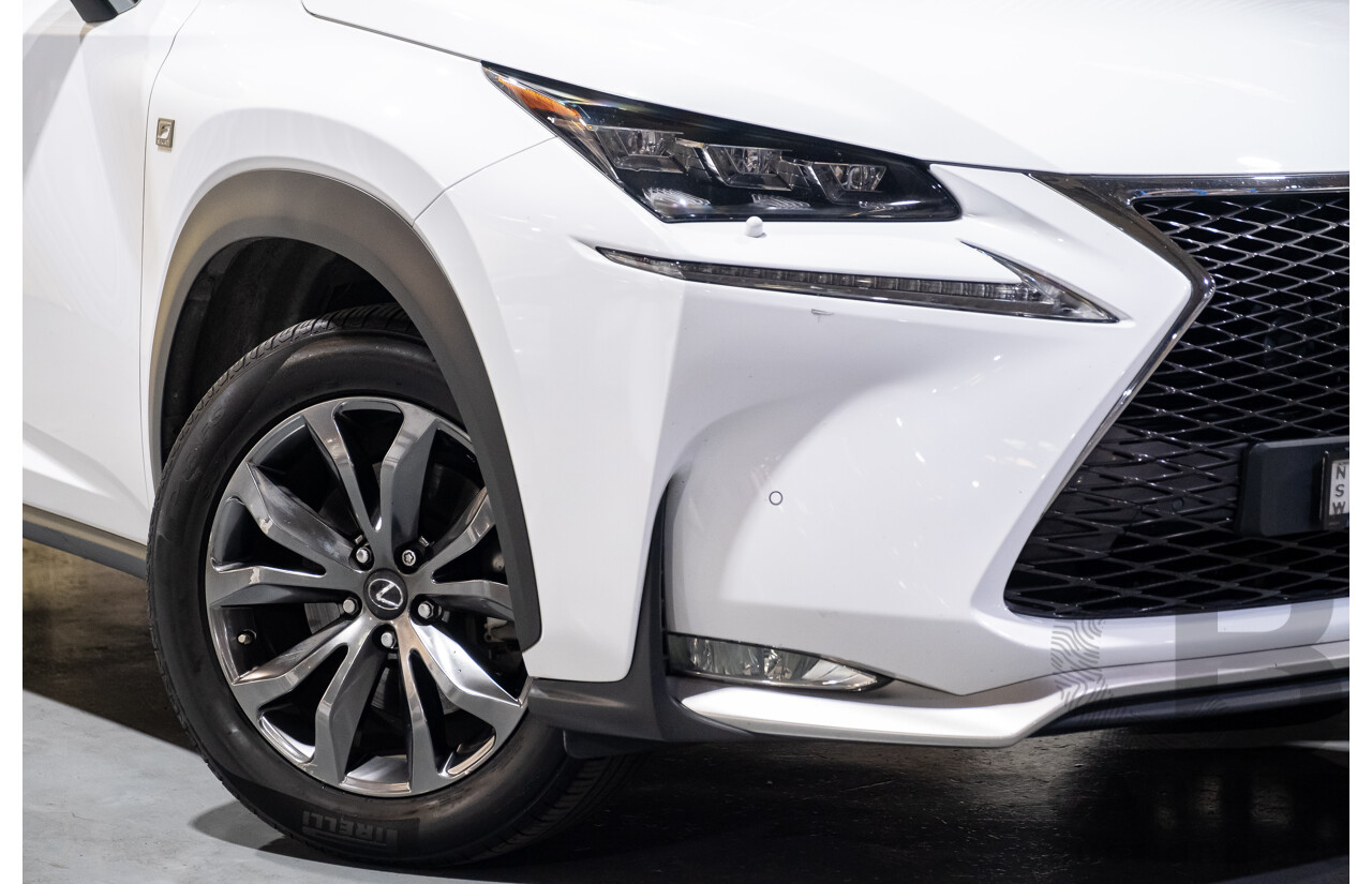 1/2016 Lexus NX300h F Sport Hybrid (AWD) AYZ15R 4d Wagon White 2.5L