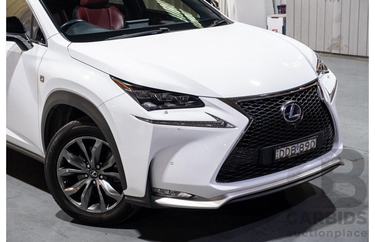 1/2016 Lexus NX300h F Sport Hybrid (AWD) AYZ15R 4d Wagon White 2.5L