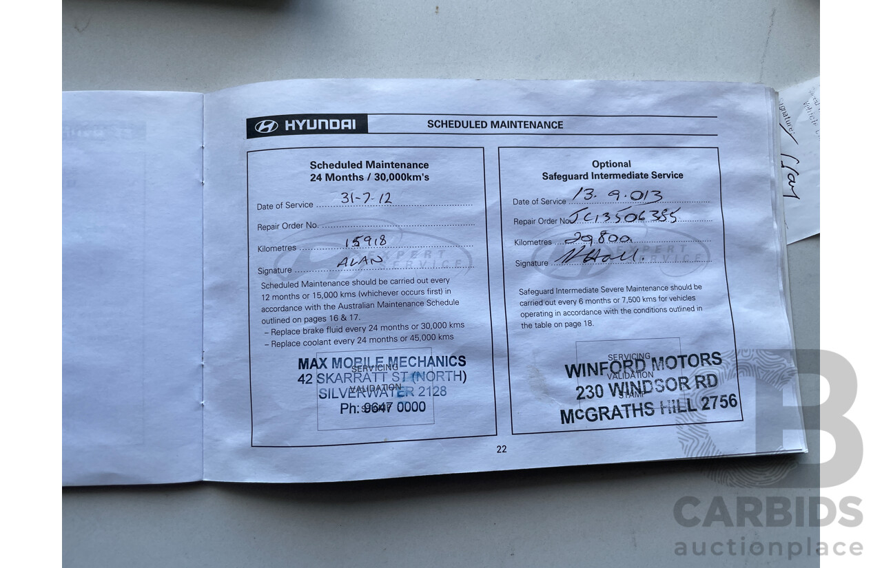 7/2010 Hyundai i30 SX FD MY10 5d Hatchback Red 1.6L