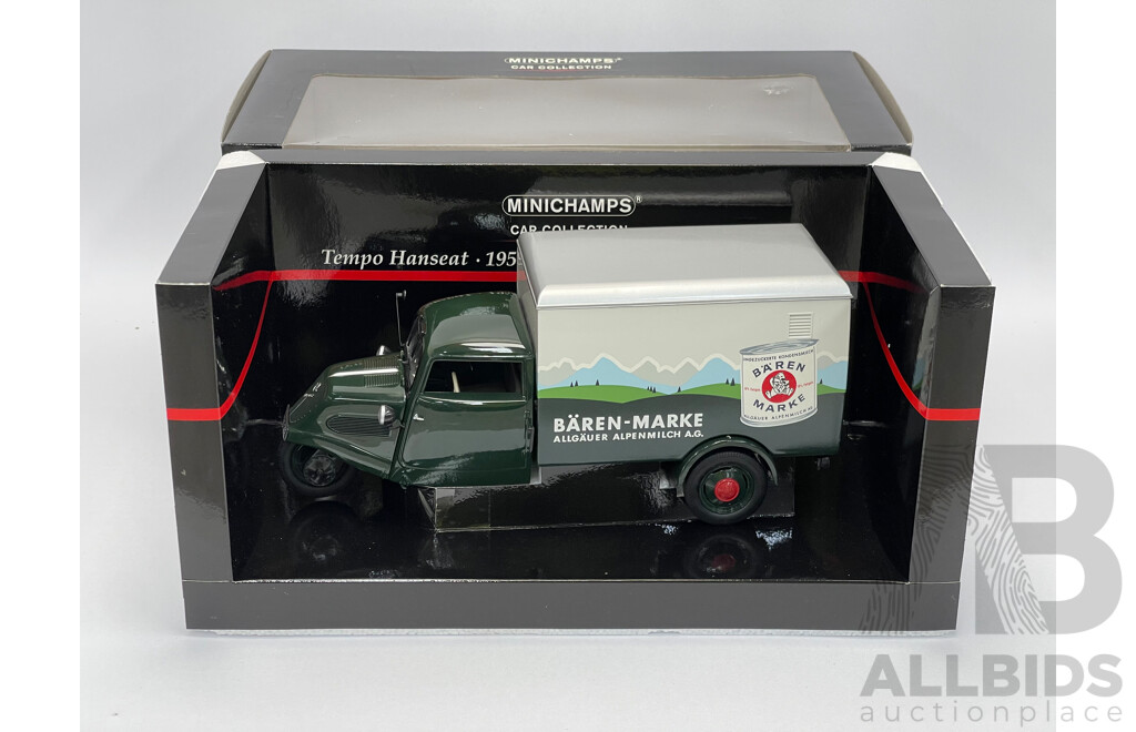 MINICHAMPS TEMPO HANSEAT 1950-52 (vert/gris) 1:18 sans boîte ! EUR 94,90 - FR