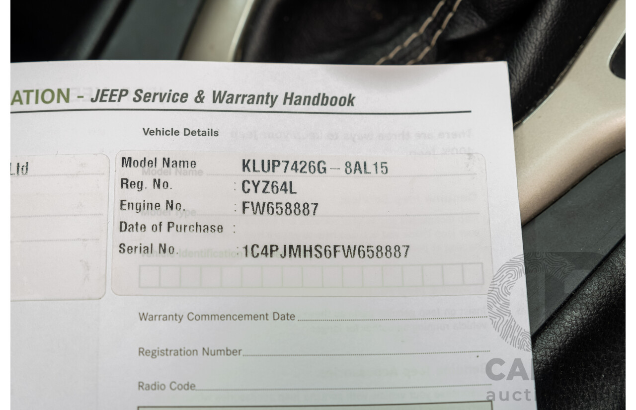 3/2015 Jeep Cherokee Limited (4x4) KL MY15 4d Wagon Black V6 3.2L