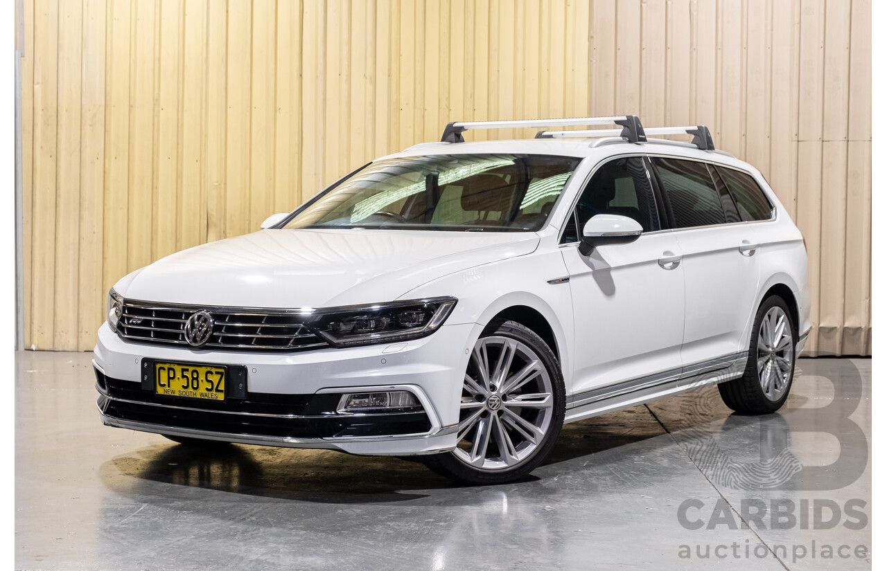 4/2018 Volkswagen Passat 206 TSI R-Line 4motion (AWD) 3C B8 MY18 4d Wagon White Turbo 2.0L