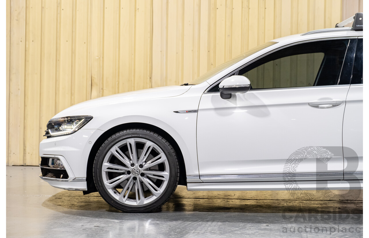 4/2018 Volkswagen Passat 206 TSI R-Line 4motion (AWD) 3C B8 MY18 4d Wagon White Turbo 2.0L