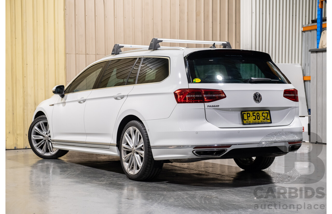 4/2018 Volkswagen Passat 206 TSI R-Line 4motion (AWD) 3C B8 MY18 4d Wagon White Turbo 2.0L