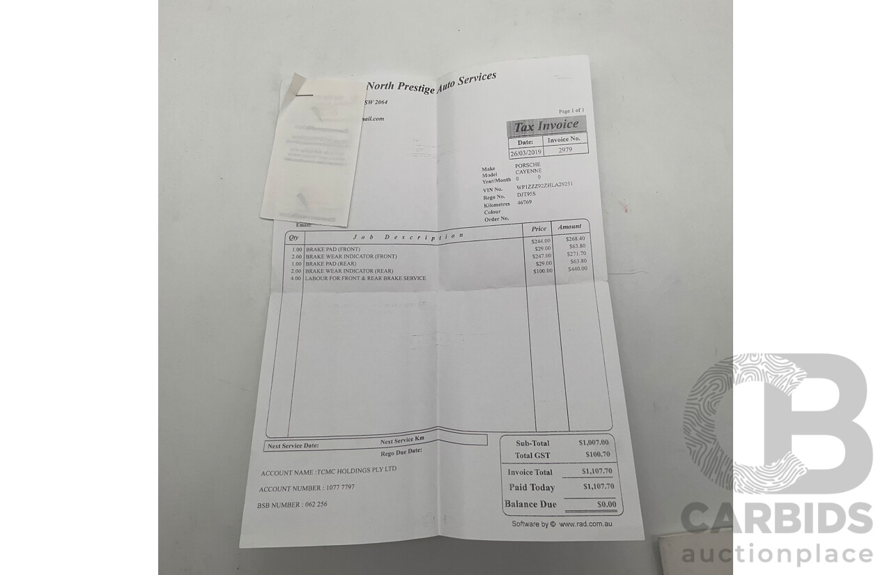 10/2016 Porsche Cayenne Diesel Platinum Edition SERIES 2 4d Wagon Black Turbo Diesel V6 3.0L