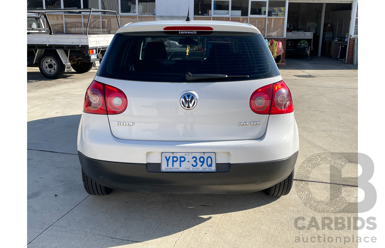 8/2006 Volkswagen Golf 2.0 TDI Comfortline 1K 5d Hatchback White 2.0L