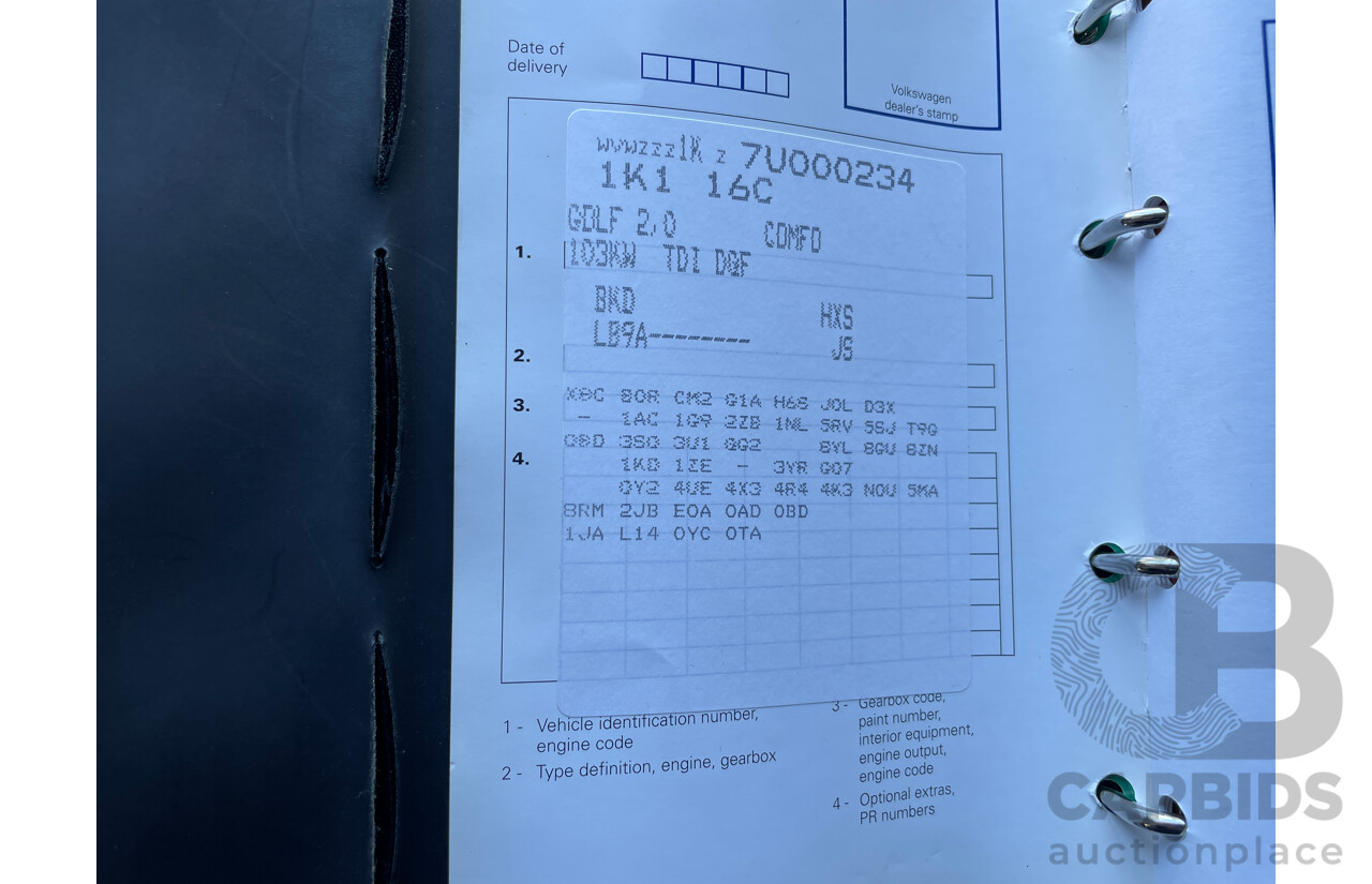 8/2006 Volkswagen Golf 2.0 TDI Comfortline 1K 5d Hatchback White 2.0L