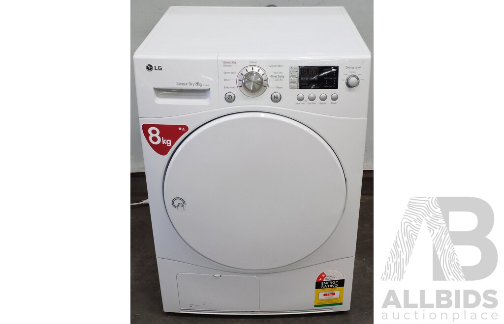 LG Sensor Dry 8kg Front Loader Condenser Clothes Dryer