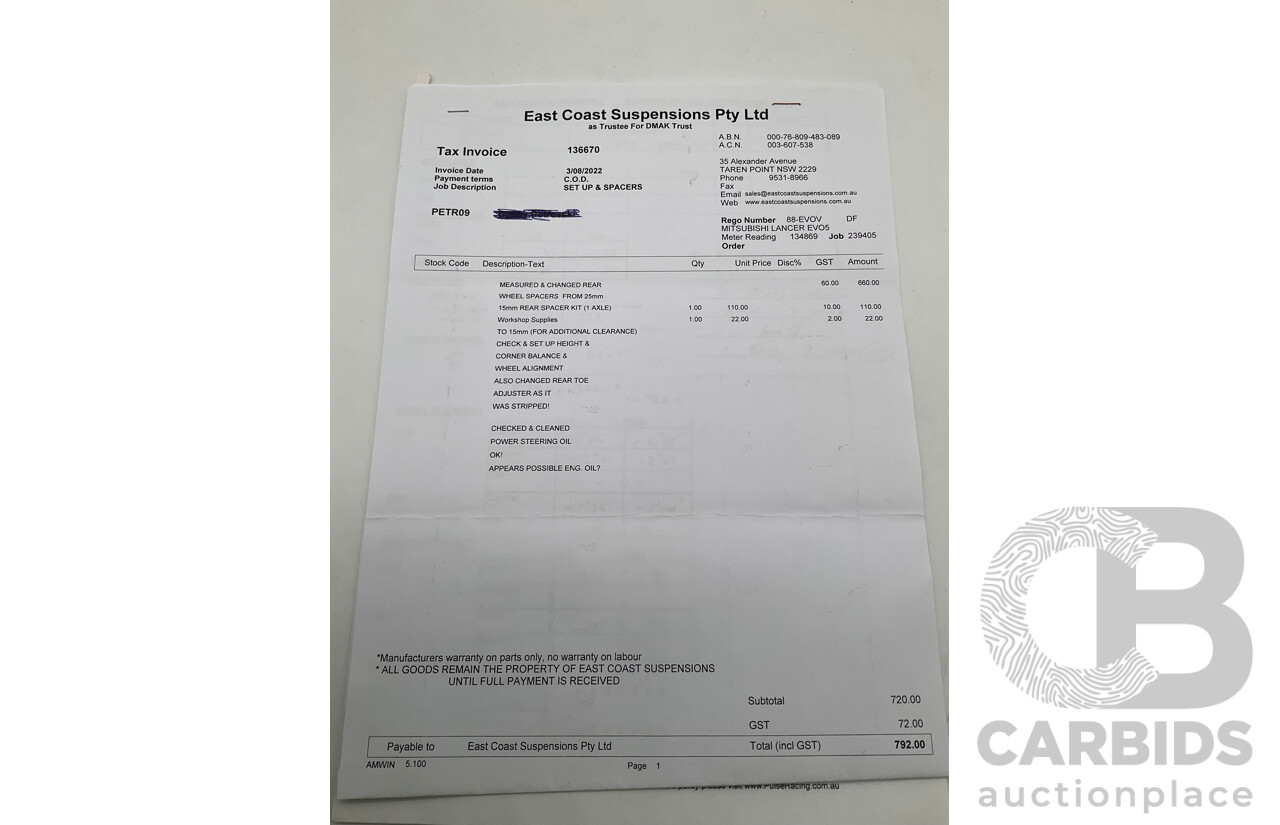 02/1998 Mitsubishi Lancer Evolution V AWD (Evo 5) 4d Sedan White Turbocharged 2.0L - Import