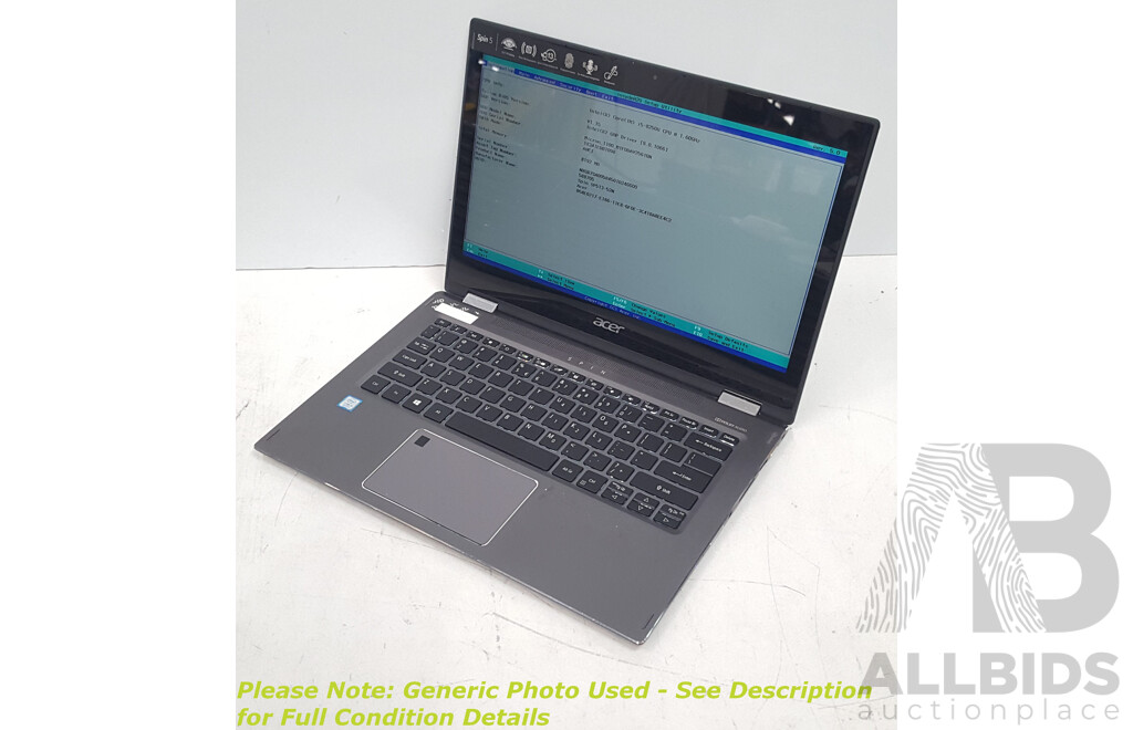 Acer (SP513-52N-58E1) Spin 5 Intel Core i5 (8250U) 1.60GHz-3.40GHz 4-Core CPU 13-Inch Convertible Touchscreen Laptop