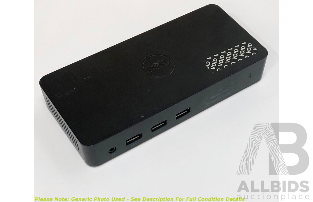 Dell (D3100) UHD 4K USB 3.0 Docking Station w/ Power Supply & Cables