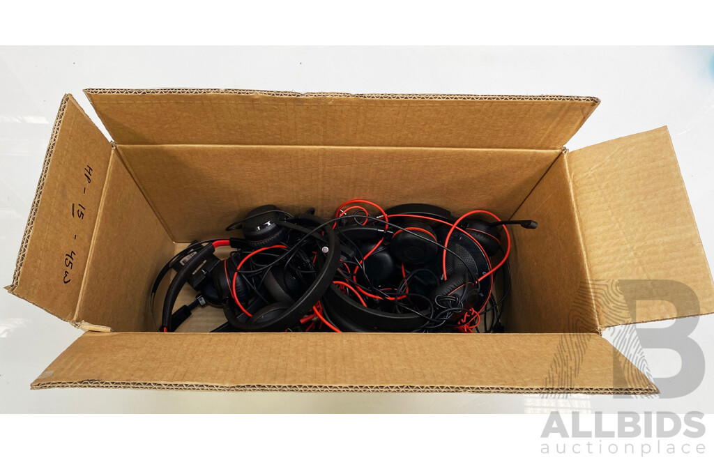 Box of Assorted Plantronics/Jebra/Poly Headset