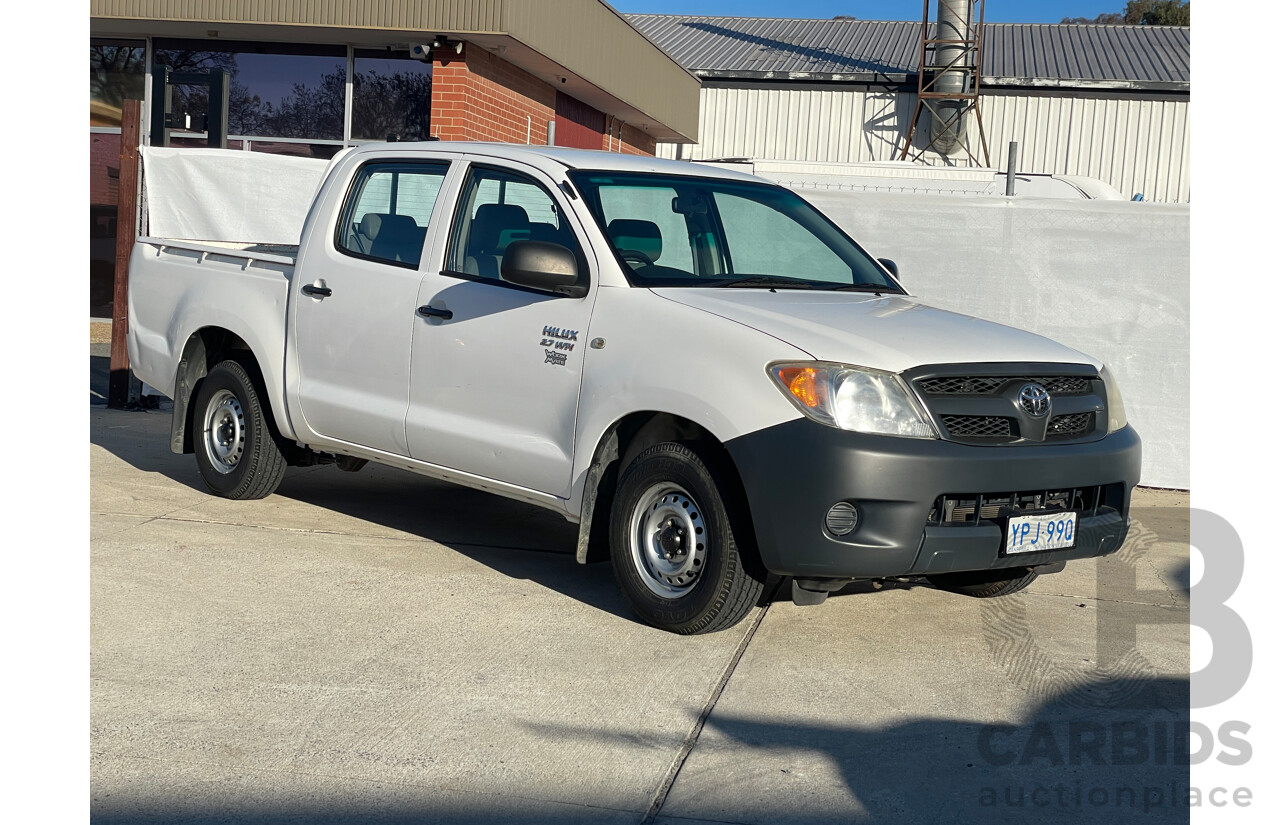9/2007 Toyota Hilux Workmate TGN16R 07 UPGRADE Dual Cab P/Up White 2.7L