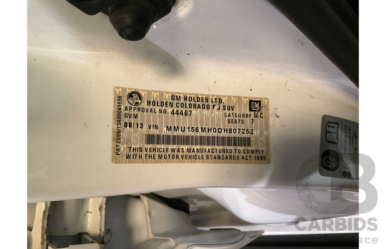 8/2013 Holden Colorado 7 LTZ (4x4) RG 4d Wagon White Turbo Diesel 2.8L - 7 Seater