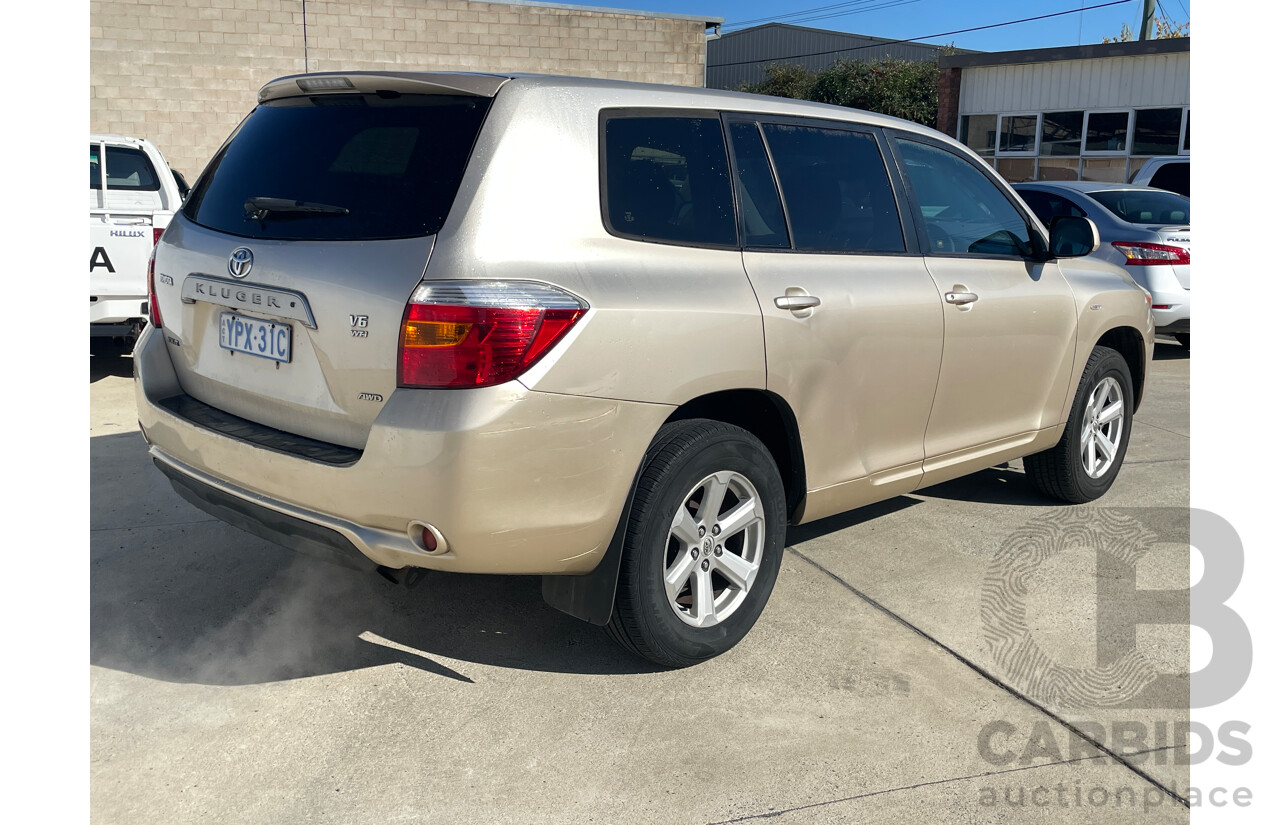 10/2009 Toyota Kluger KX-R (4x4) 7 SEAT GSU45R 4d Wagon Gold 3.5L