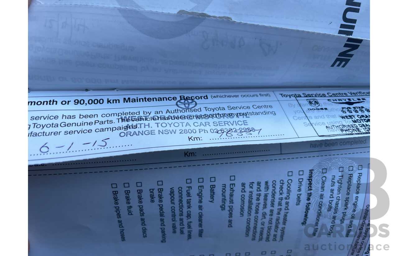 10/2009 Toyota Kluger KX-R (4x4) 7 SEAT GSU45R 4d Wagon Gold 3.5L