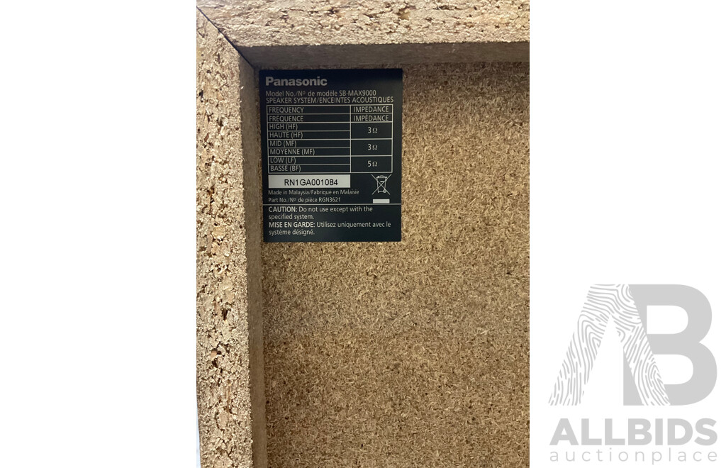 PANASONIC MAX SYSTEM 4000W 2.0CH 4GB MEMORY SOUND SYSTEM - ORP $1399.00