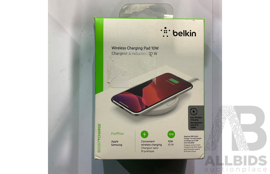 BELKIN Boost Charge Wireless Charging Dual Pads 15W & Wireless Charging Pad 10W  -  Lot of 2 - ORP $158.00