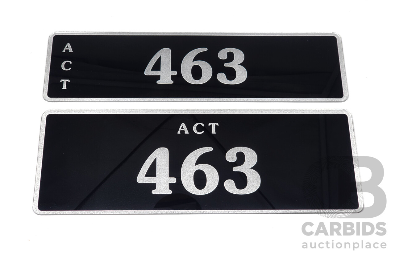 ACT 3 Digit Numerical Motor Vehicle Number Plate - 463