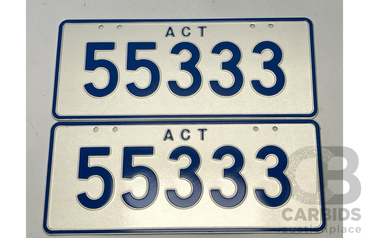 ACT 5-Digit Number Plate - 55333