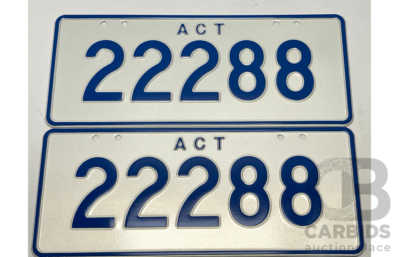 ACT 5-Digit Number Plate - 22288