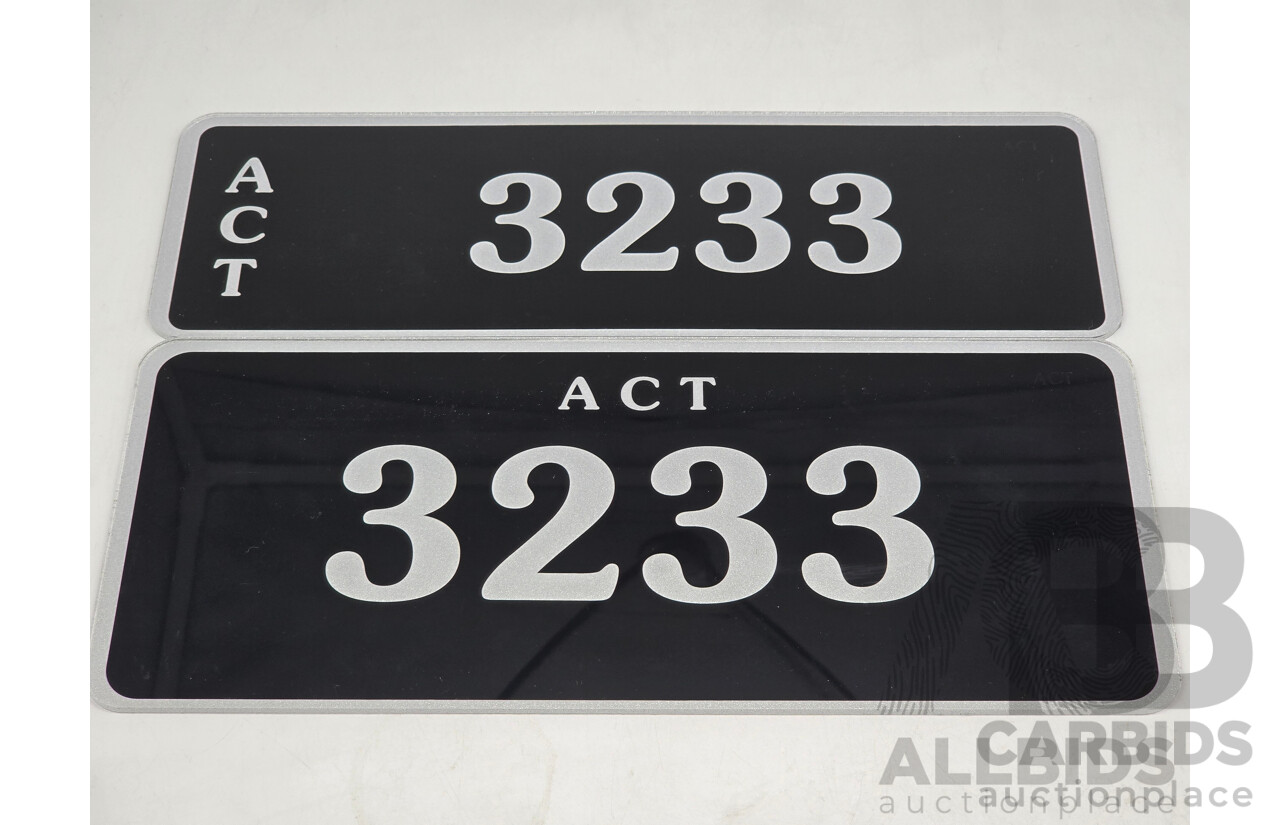 ACT 4-Digit Numerical Number Plate - 3233