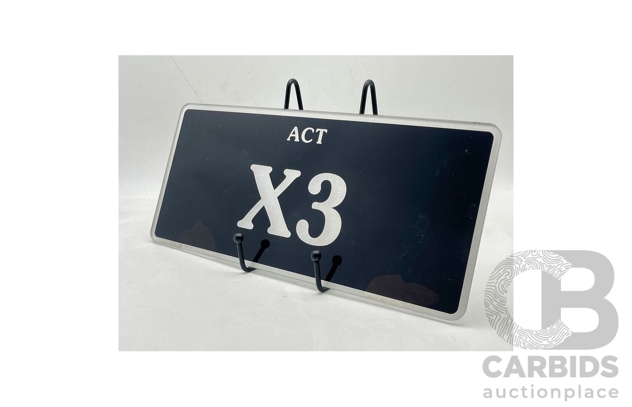 ACT 2 Character Motor Vehicle Number Plate - X3