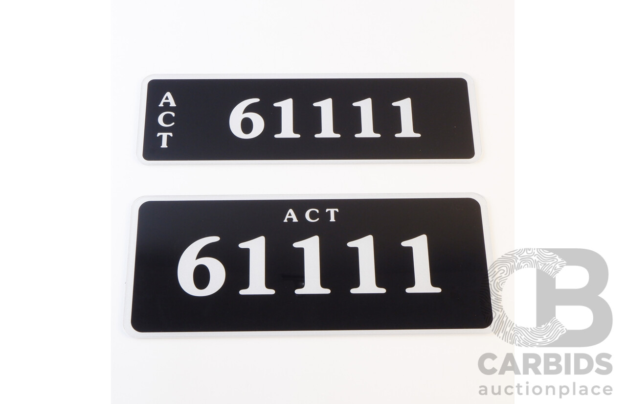 ACT 5-Digit Number Plate - 61111