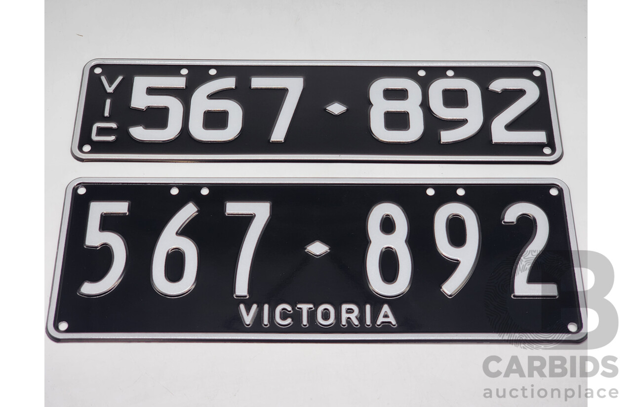 Victorian VIC Custom 6 - Digit Numerical Number Plate 567.892