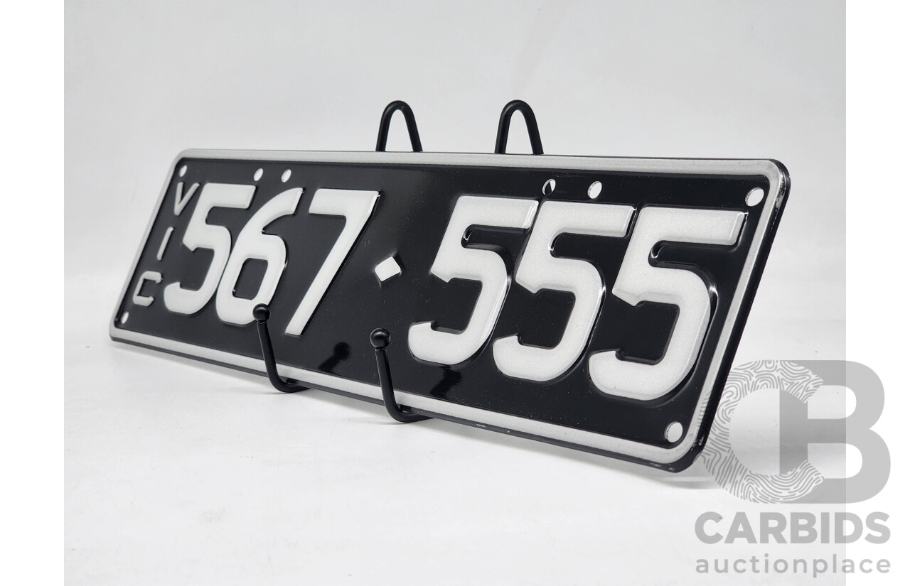 Victorian VIC Custom 6 - Digit Numerical Number Plate 567.555