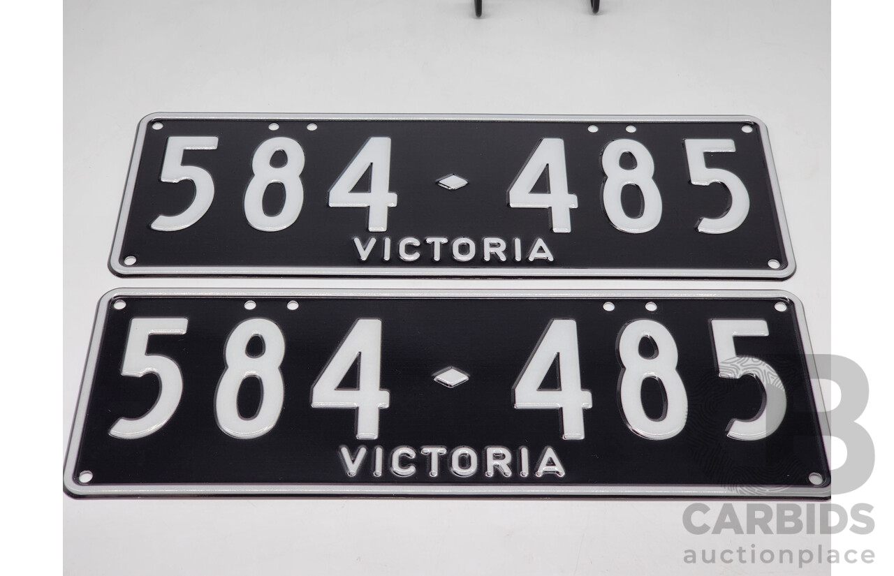 Victorian VIC Custom 6 - Digit Numerical Palindrome Number Plate - 584.485