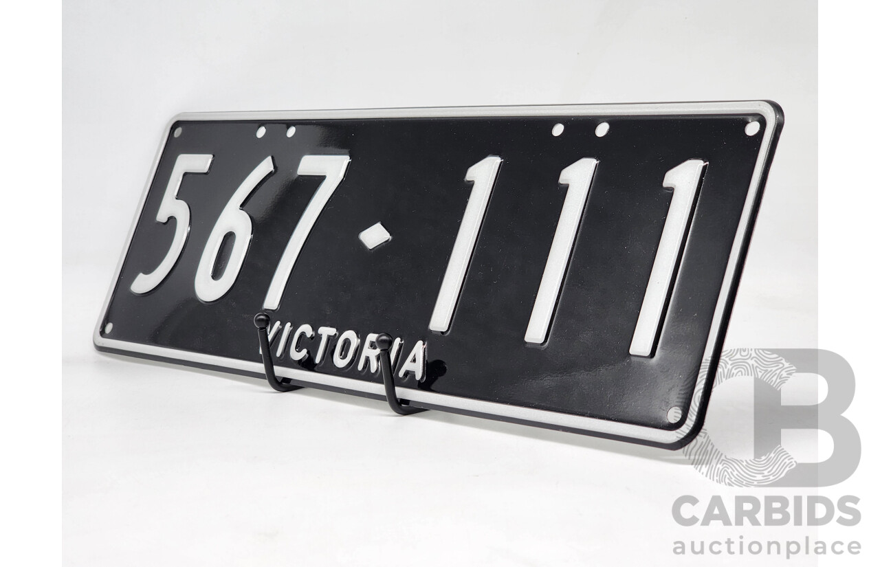 Victorian VIC Custom 6 - Digit Numerical Number Plate 567.111