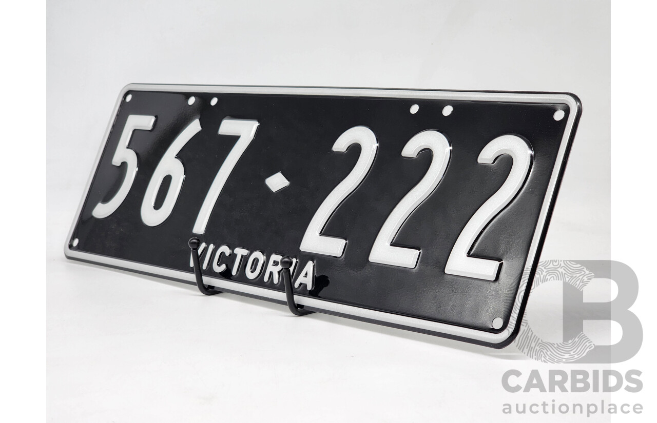 Victorian VIC Custom 6 - Digit Numerical Number Plate 567.222