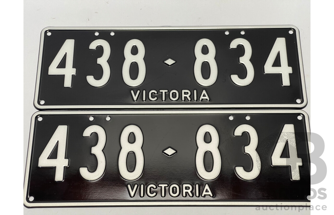 Victorian VIC Custom 6 - Digit Numerical Palindrome Number Plate - 438.834