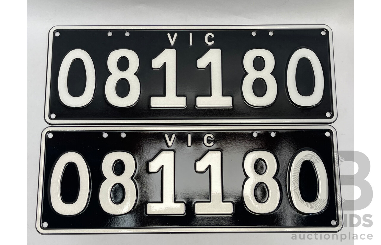 Victorian VIC Custom 6 - Character Palindrome Number Plate - O81.18O