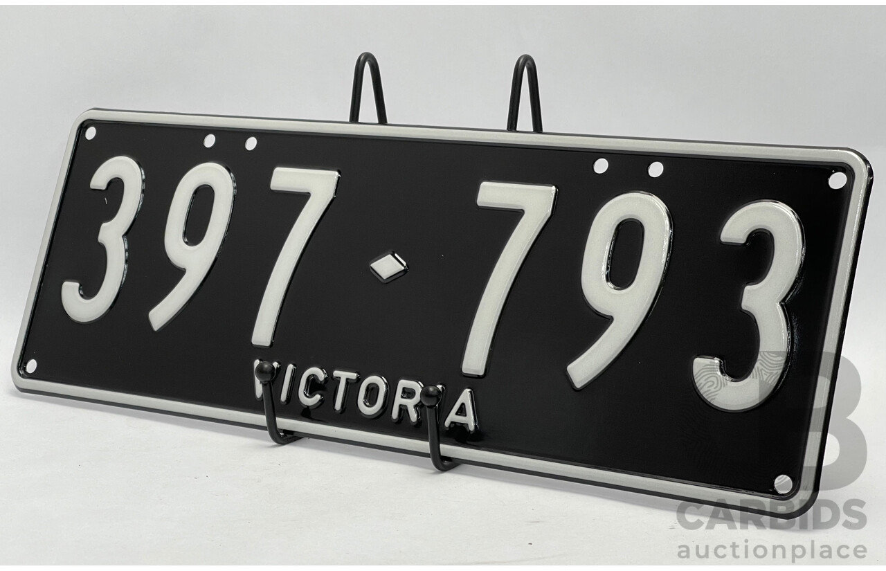 Victorian VIC Custom 6 - Digit Numerical Palindrome Number Plate - 397.793